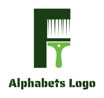 Create a Letter F logo paint brush inside letter F