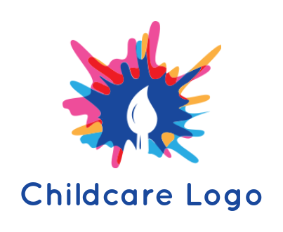 arts logo paint brush in artistic paint splash