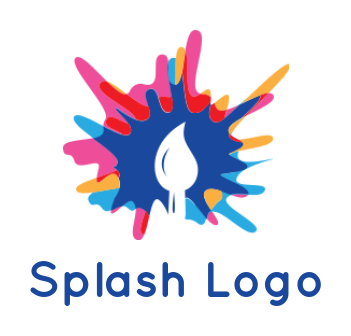 arts logo paint brush in artistic paint splash