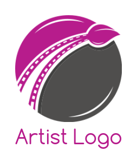 advertising logo paint brush of reel & circle