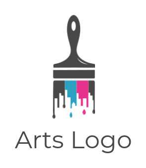 arts logo icon paint brush with drops of paint