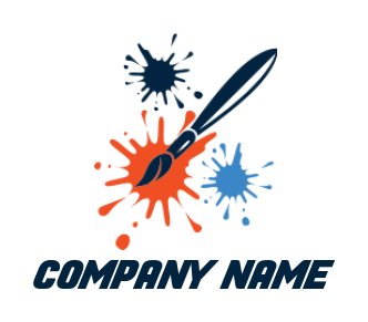 arts logo symbol paint brush with splatter - logodesign.net