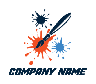 arts logo symbol paint brush with splatter - logodesign.net