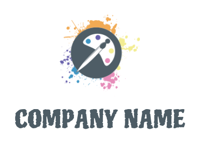 arts logo paint dropper color palette splashes