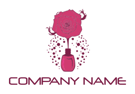 beauty logo template rose with nail paint