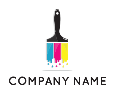 generate a printing logo paintbrush drip paint