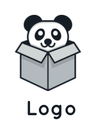 make an animal logo panda in a box