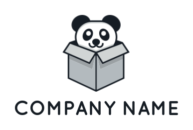 make an animal logo panda in a box