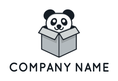 make an animal logo panda in a box