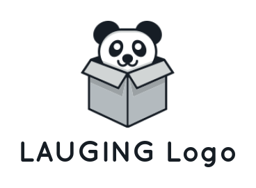 make an animal logo panda in a box