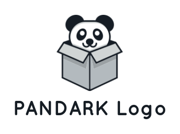 make an animal logo panda in a box