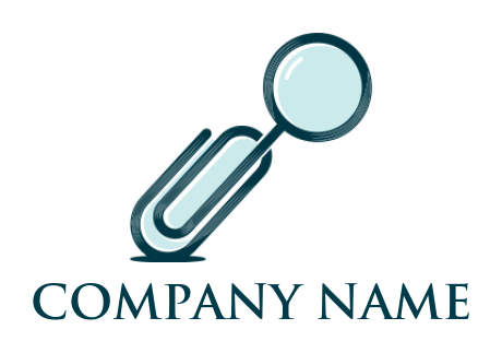 create a HR logo paper pin with magnifying glass