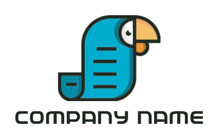 paper scroll bird logo maker