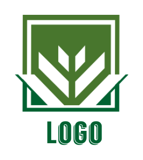 education logo of parallelograms forming plant