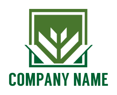 education logo of parallelograms forming plant