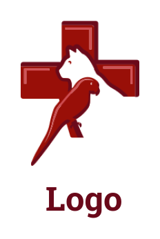 create a pet logo parrot and cat inside cross - logodesign.net