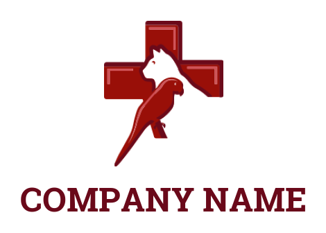 create a pet logo parrot and cat inside cross - logodesign.net