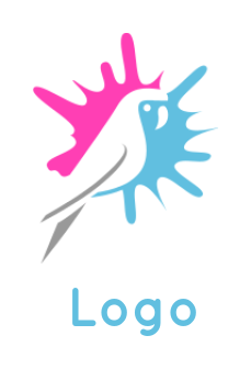 generate a pet logo parrot merged with splash