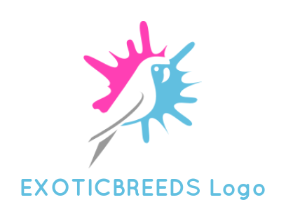 generate a pet logo parrot merged with splash