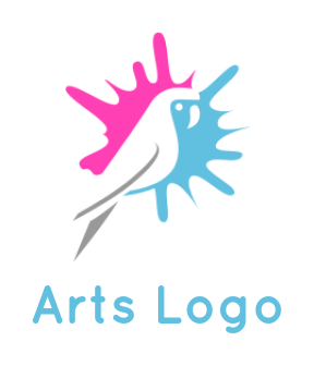 generate a pet logo parrot merged with splash
