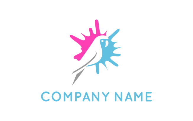 design a pet logo parrot merged with splash - logodesign.net
