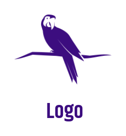 make a pet logo icon parrot sitting on branch