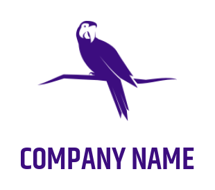 make a pet logo icon parrot sitting on branch