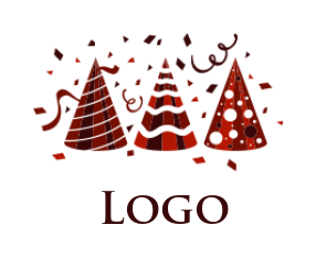 alphabet logo party hats forming Letter W