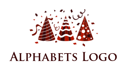 alphabet logo party hats forming Letter W