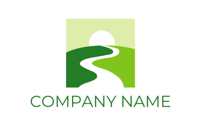 create a landscape logo path leading to sun in square - logodesign.net ...