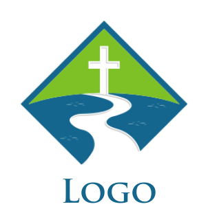 religious logo online path to cross in rhombus - logodesign.net