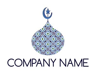 religious logo pattern minaret crescent and star