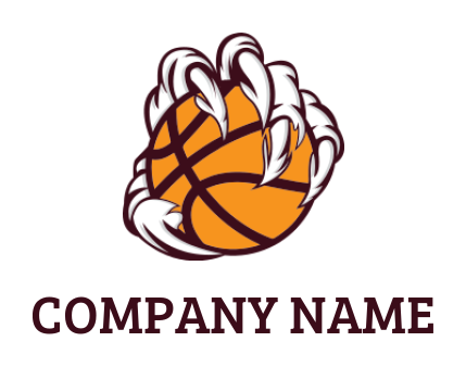 make a sports logo paw holding basket ball Sports - logodesign.net