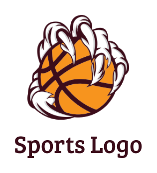 make a sports logo paw holding basketball sports