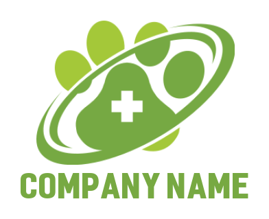 animal logo paw print veterinary sign swooshes