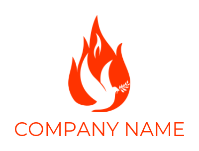 create a pet logo peace bird dove on fire - logodesign.net