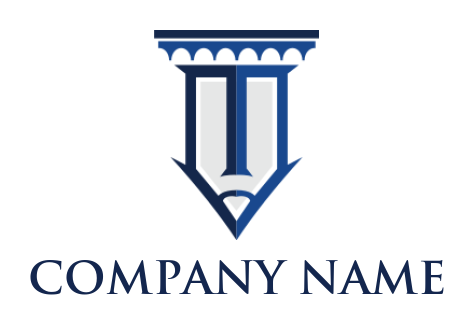 design an attorney logo pen forming pillar 