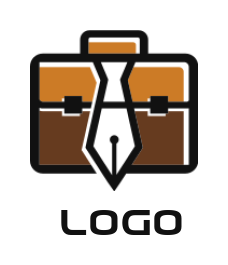 design an HR logo pen nib merged with tie and briefcase 