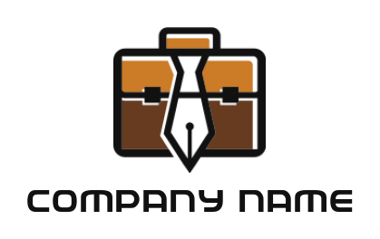 design an HR logo pen nib merged with tie and briefcase 