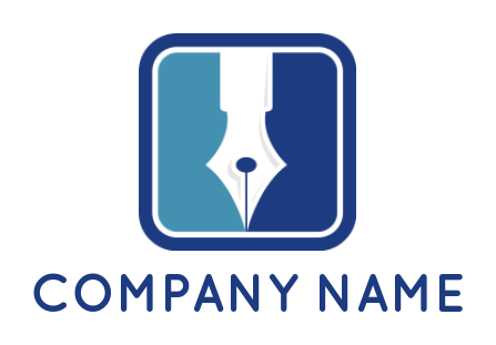 create an education logo pen nib set in square - logodesign.net