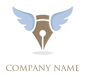 education logo maker pen with wings
