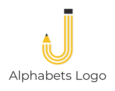 alphabet logo image pencil forming Letter J