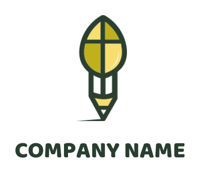 make a religious logo pencil merged with cross in leaf