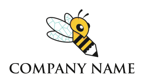 arts logo icon of pencil merged with honey bee