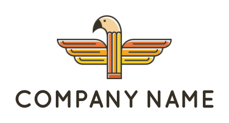 arts logo maker pencil merged with parrot head