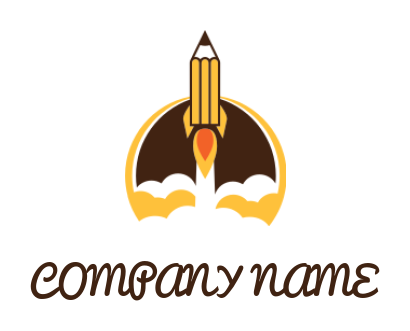 Create an education logo pencil rocket takes off
