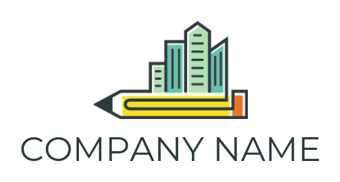 design an education logo pencil with city skyline - logodesign.net