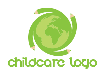 education logo maker pencils around the globe