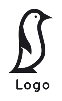 pet logo icon penguin made of strokes