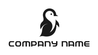 pet logo online penguin with leaf shape
